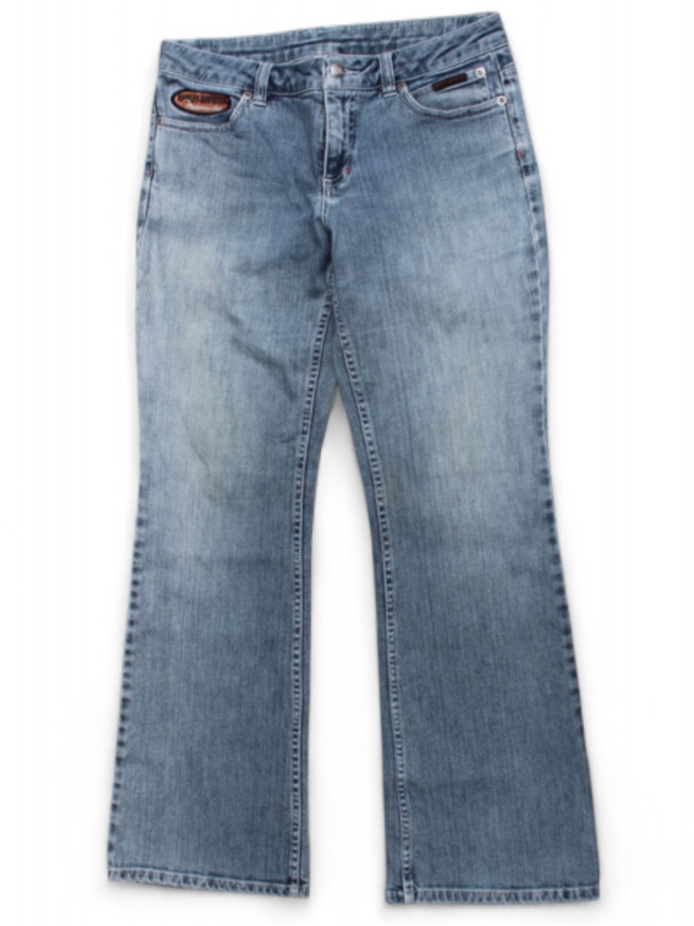 Harley Davidson size 6 100% cotton Light Blue Women's Bootcut Jeans
